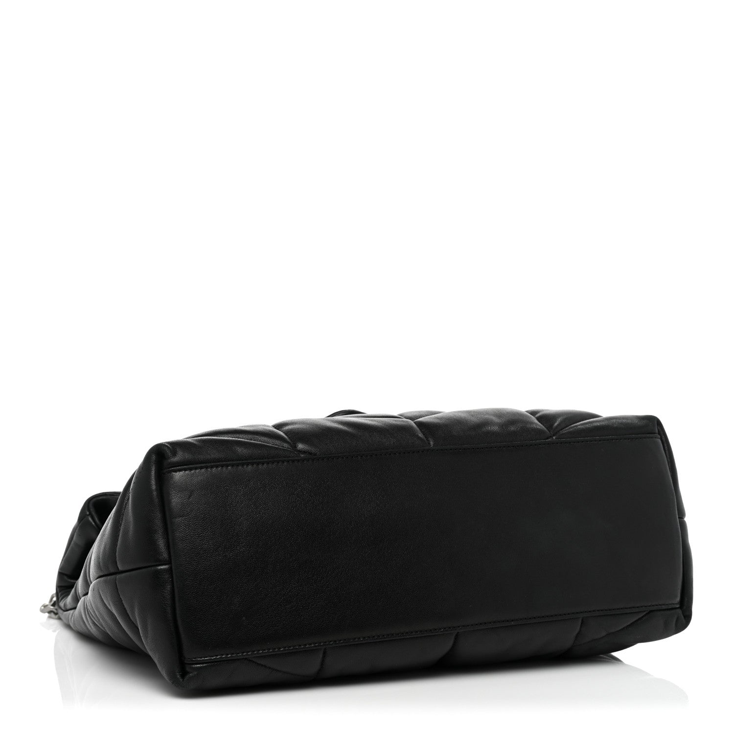 Saint Laurent Lambskin Quilted Medium Loulou Puffer Monogram Chain Satchel Black 4 of 16