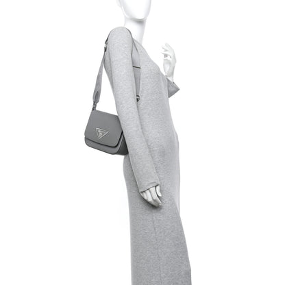 Prada Saffiano Cuir Identity Shoulder Bag Ardesia 2 of 13