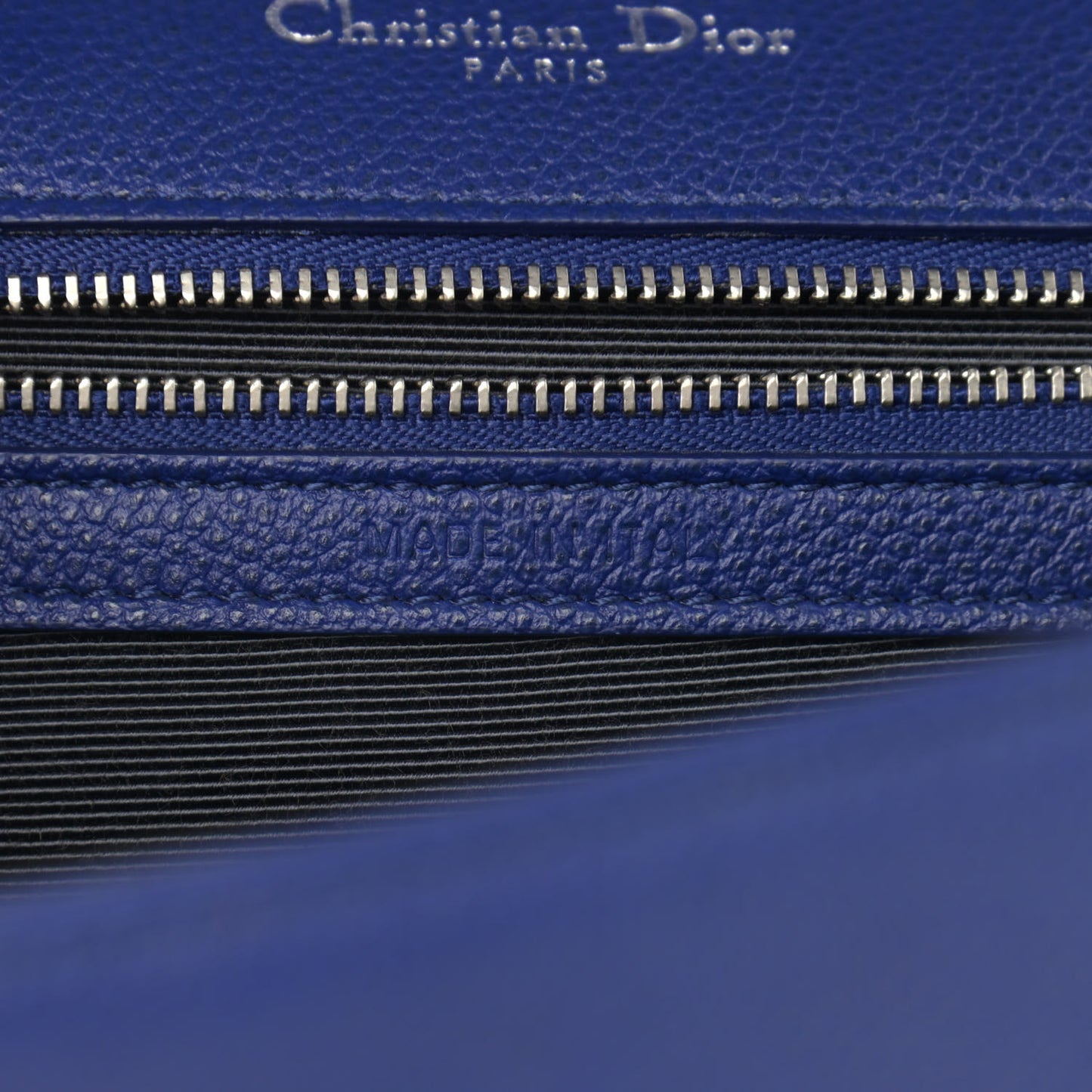 Grained Calfskin Medium Diorama Flap Bag Blue
