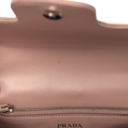 Prada Soft Calfskin Impunture Diagramme Monochrome Medium Chain Flap Shoulder Bag Cipria 13 of 15