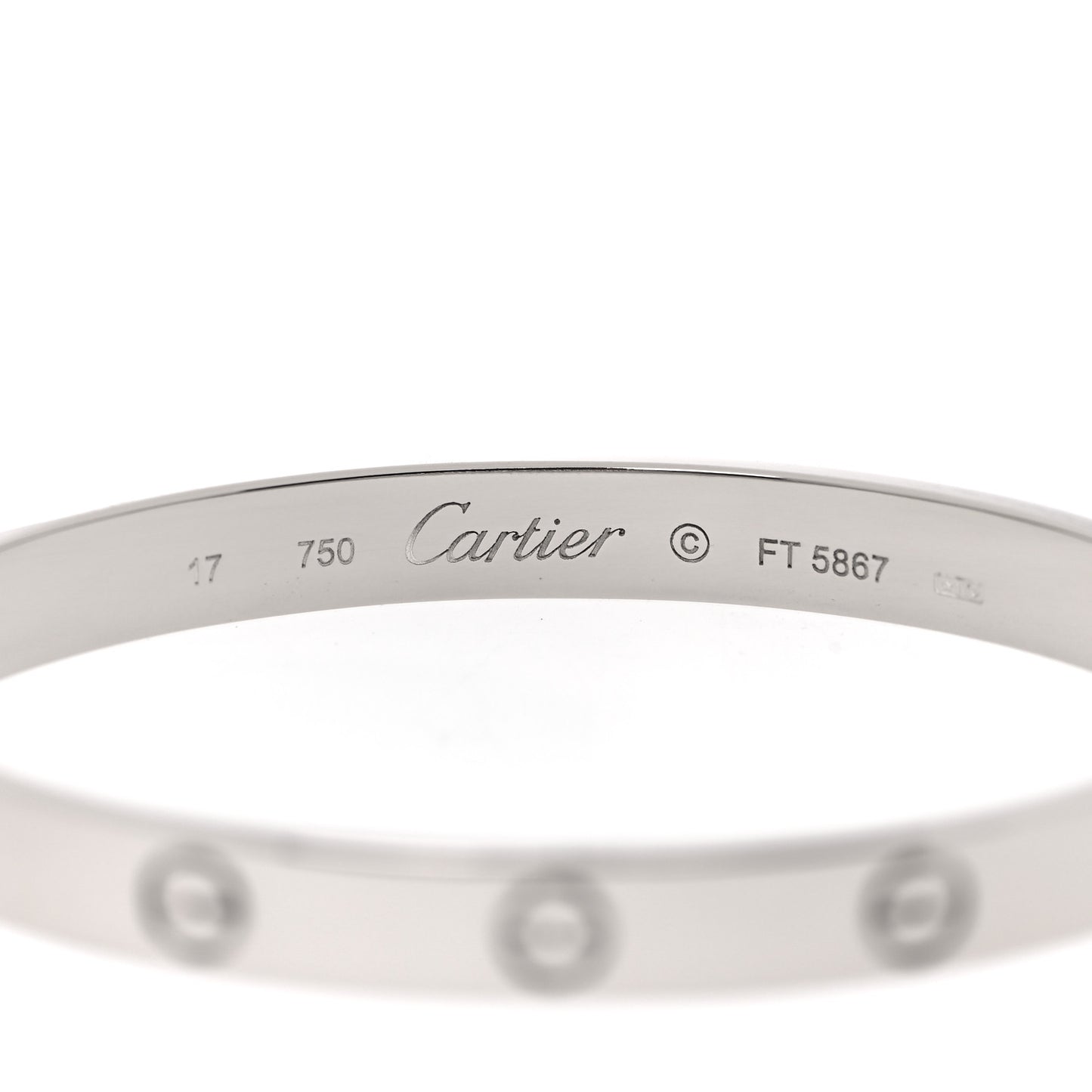 18K White Gold LOVE Bracelet 17