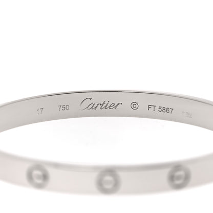 Cartier 18K White Gold LOVE Bracelet 17 5 of 7