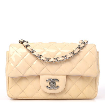 Chanel Patent Calfskin Quilted Mini Rectangular Flap Beige 1 of 9