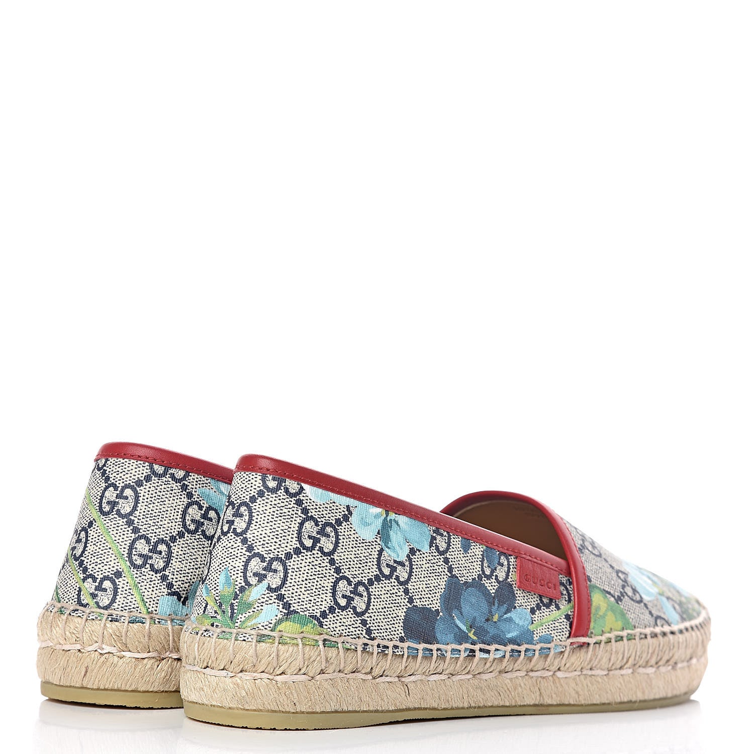Gucci GG Supreme Monogram Blooms Espadrilles 37 Beige Blue Navy Hibiscus Red 4 of 11
