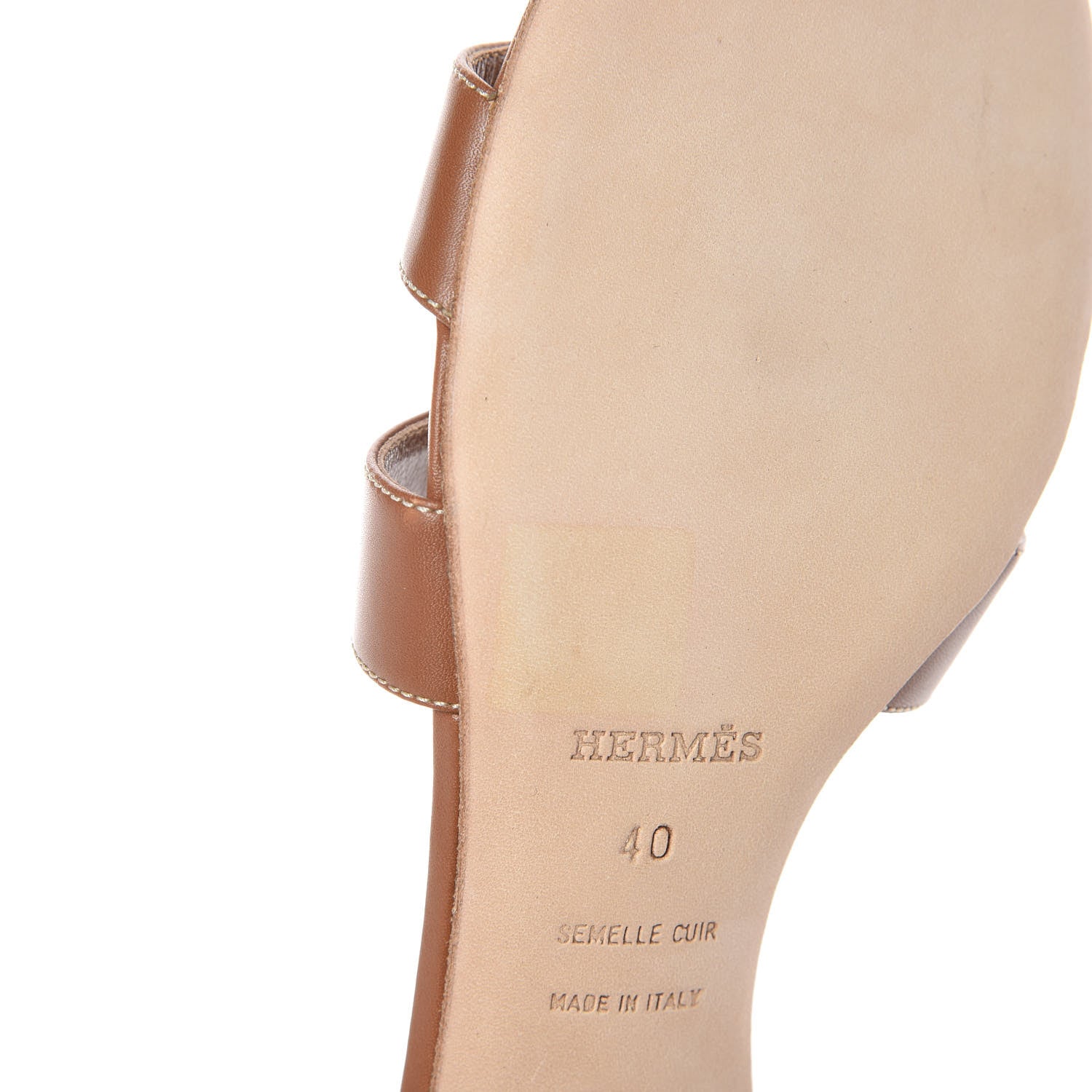 Hermes Calfskin Oasis Sandals 40 Gold 8 of 10