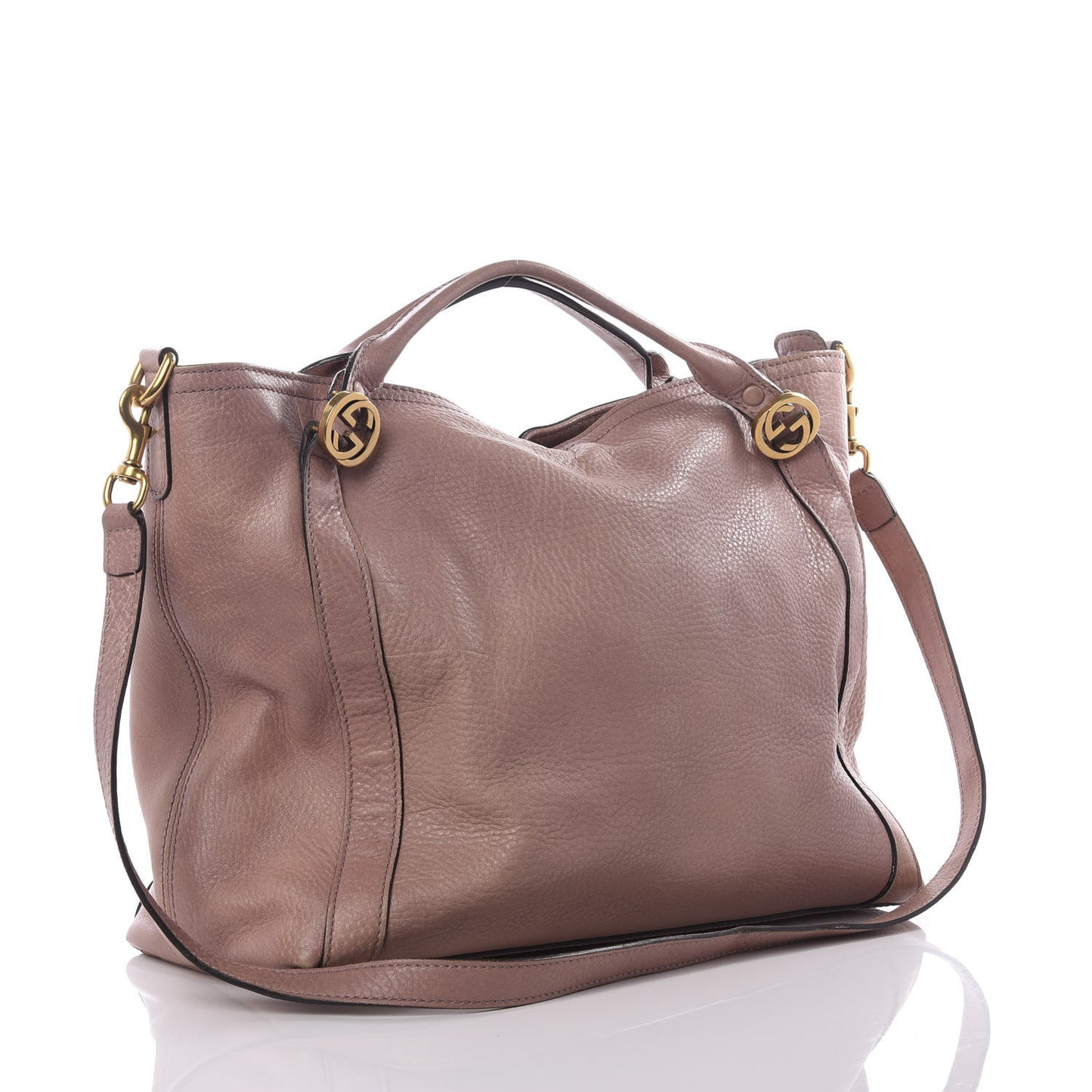 Pebbled Calfskin Medium Miss GG Top Handle Bag Mauve