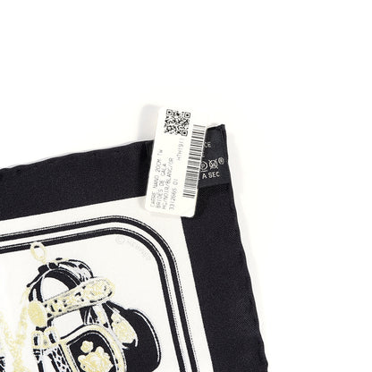 Hermes Silk Brides de Gala Nano Scarf 20 Black White Or 5 of 6