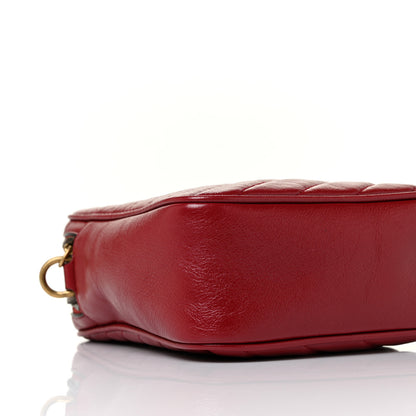 Gucci Azalea Calfskin Matelasse Diagonal Tall GG Marmont Crossbody Bag Romantic Cerise 7 of 8