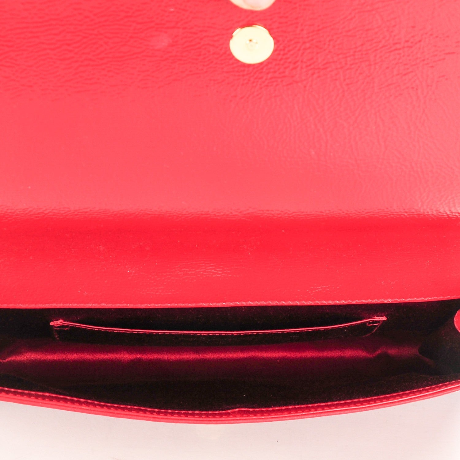 Saint Laurent Textured Patent Monogram Large Belle De Jour Clutch Red 5 of 7