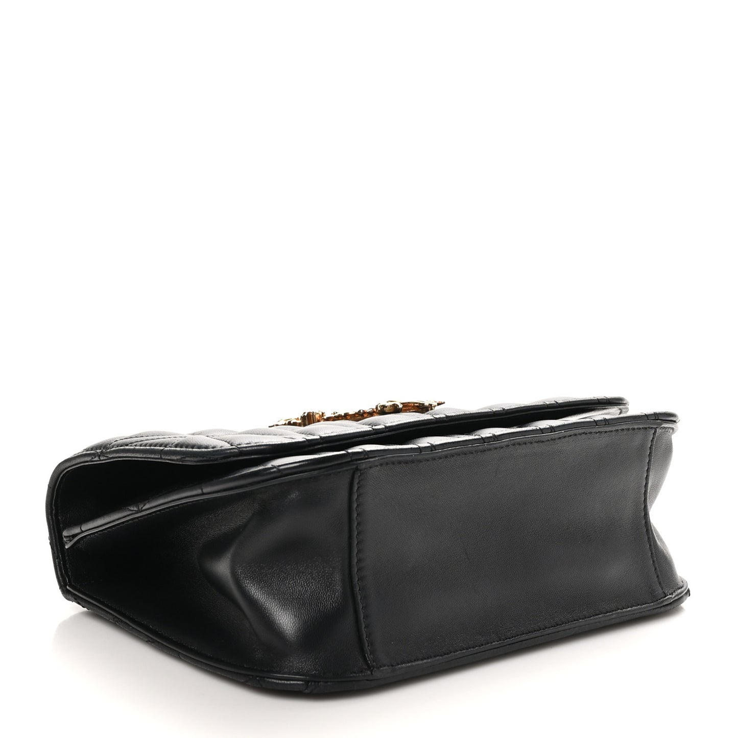 Nappa Quilted Virtus Top Handle Shoulder Bag Black