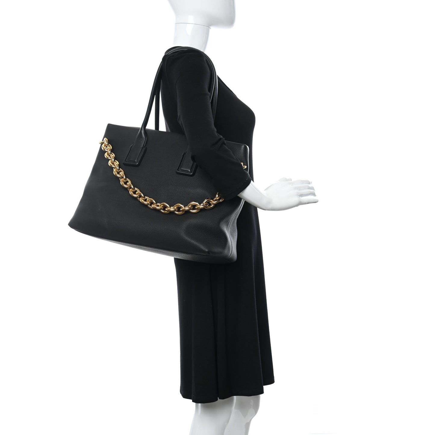 Grained Calfskin Saint Germain Tote Black