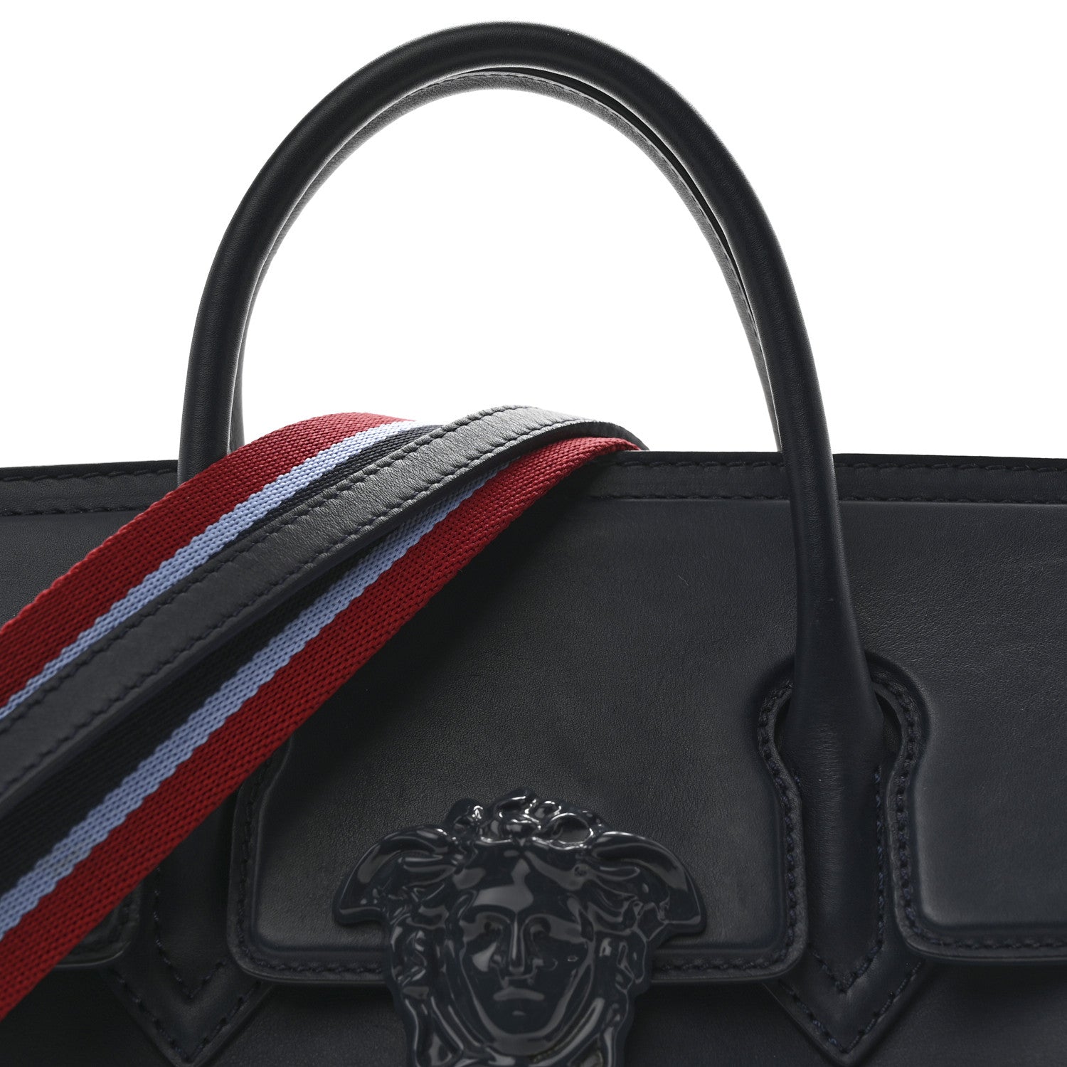 Versace Calfskin Medium Palazzo Empire Bag Navy Blue 8 of 12