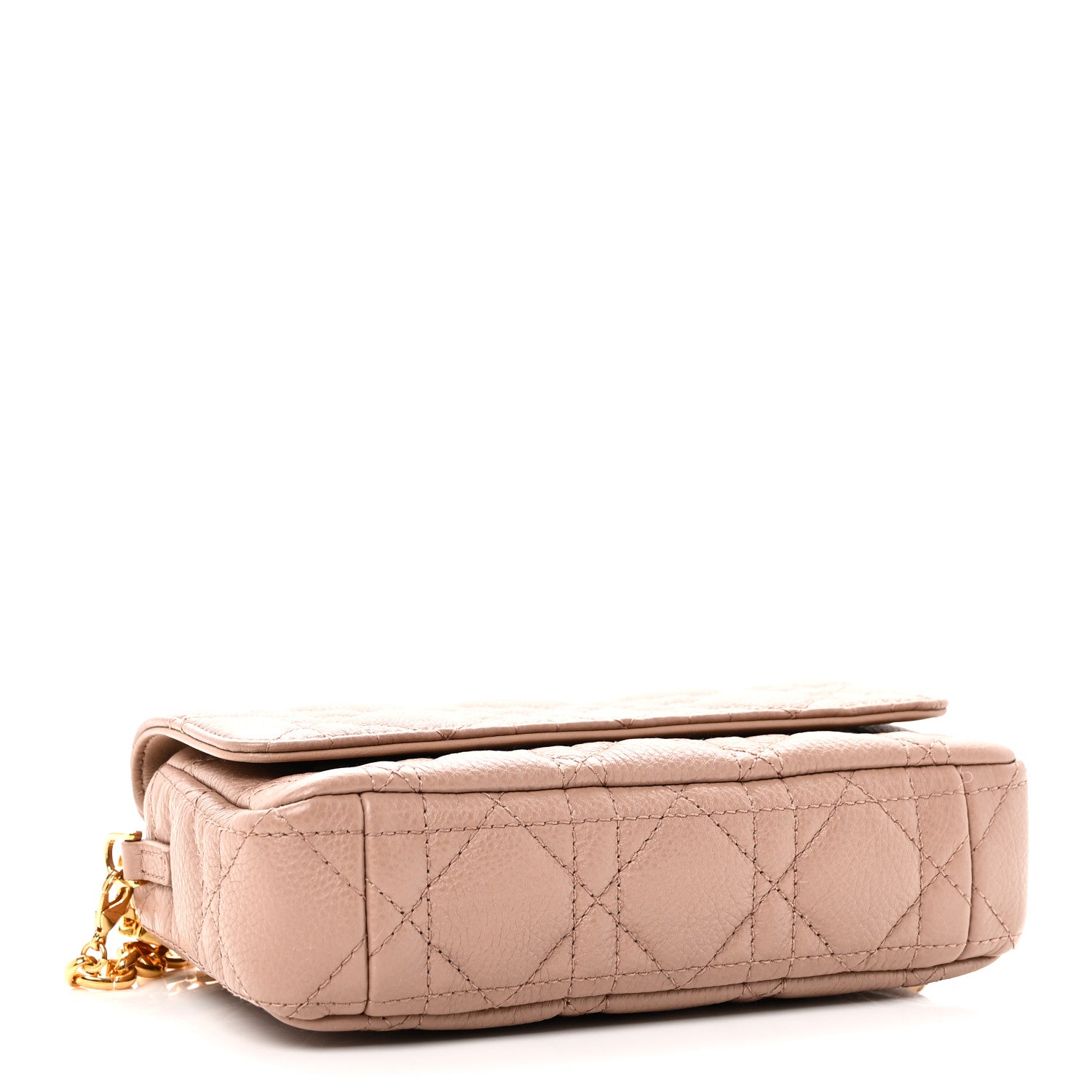 Christian Dior Supple Calfskin Cannage Caro Pouch with Chain Rose Des Vents 4 of 9