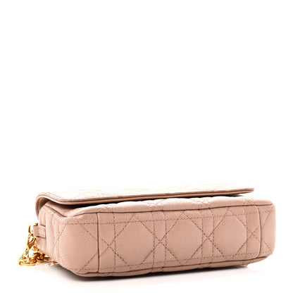 Christian Dior Supple Calfskin Cannage Caro Pouch with Chain Rose Des Vents 4 of 9