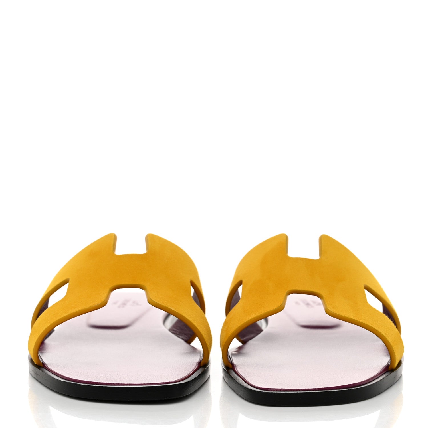 Hermes Suede Goatskin Oran Sandals 37 Jaune Topaze 37 Jaune Topaze 2 of 9