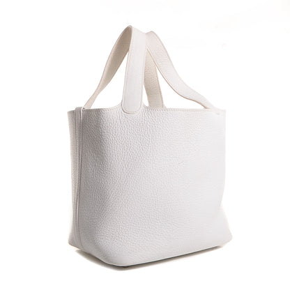 Hermes Taurillon Clemence Picotin PM White 3 of 8
