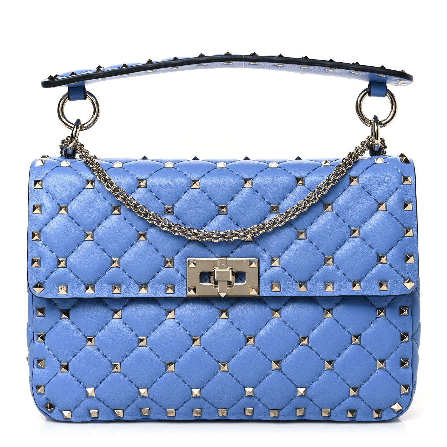 Valentino Garavani Nappa Medium Rockstud Spike Shoulder Bag Angel 1 of 8