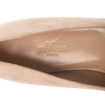Hermes Suede Goatskin Crystal Powdered Nice Ballerina Flats 38 Nude 6 of 9