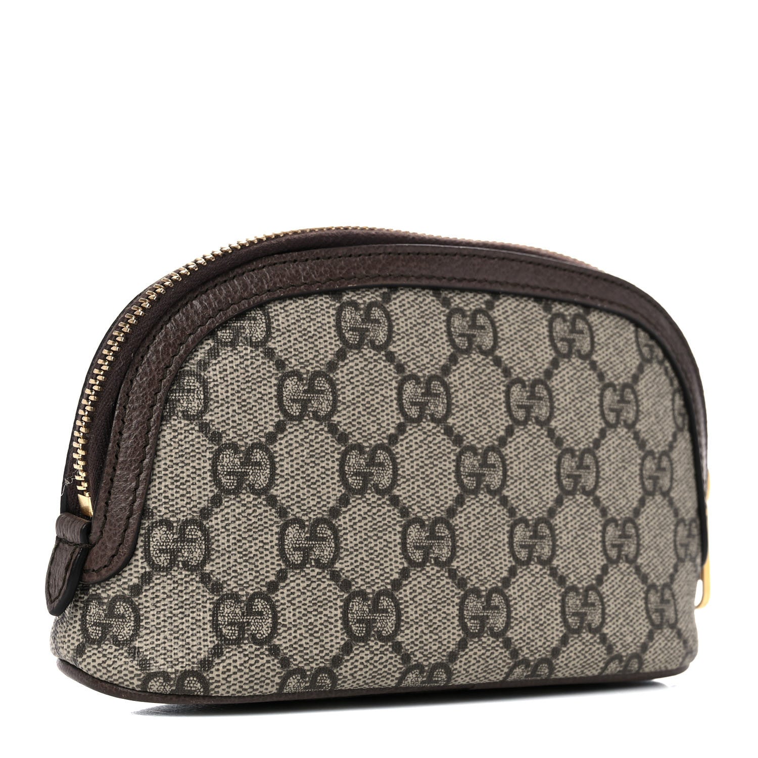 Gucci GG Supreme Monogram Textured Calfskin Web Medium Ophidia Cosmetic Case Beige Ebony New Acero 3 of 10