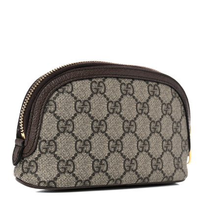 Gucci GG Supreme Monogram Textured Calfskin Web Medium Ophidia Cosmetic Case Beige Ebony New Acero 3 of 10