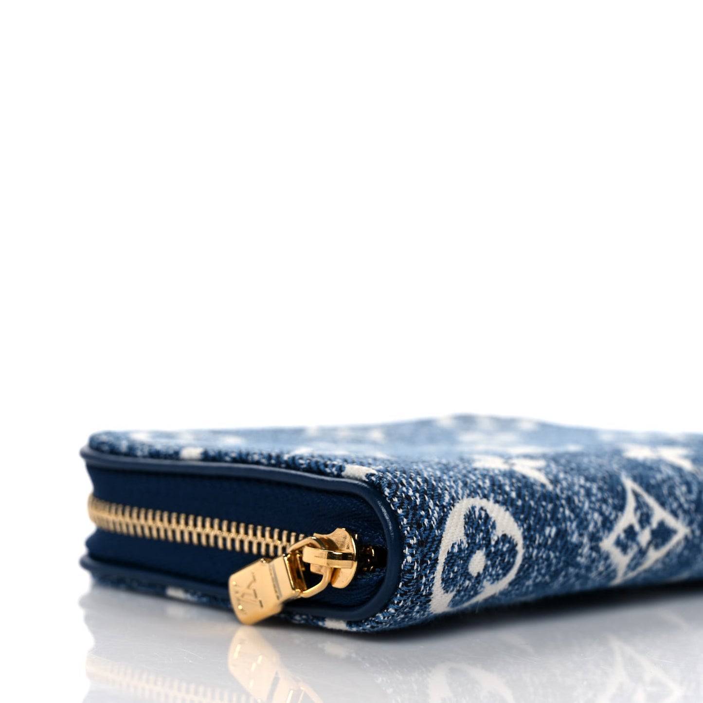 Denim Monogram Jacquard Zippy Coin Purse Bleu