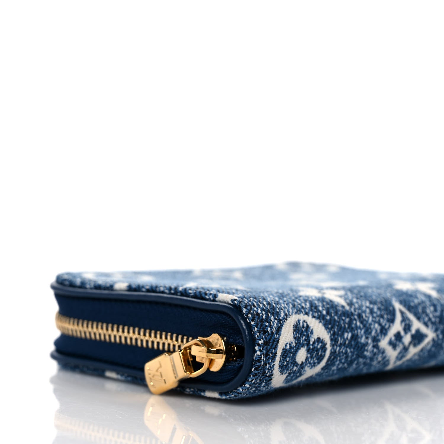 Louis Vuitton Denim Monogram Jacquard Zippy Coin Purse Bleu 7 of 9