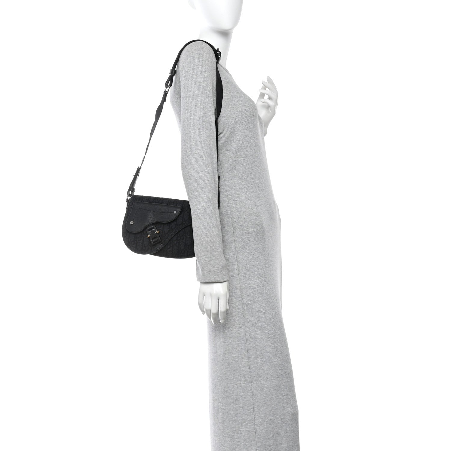 Christian Dior Oblique Saddle Messenger Pouch Blue Black 2 of 10