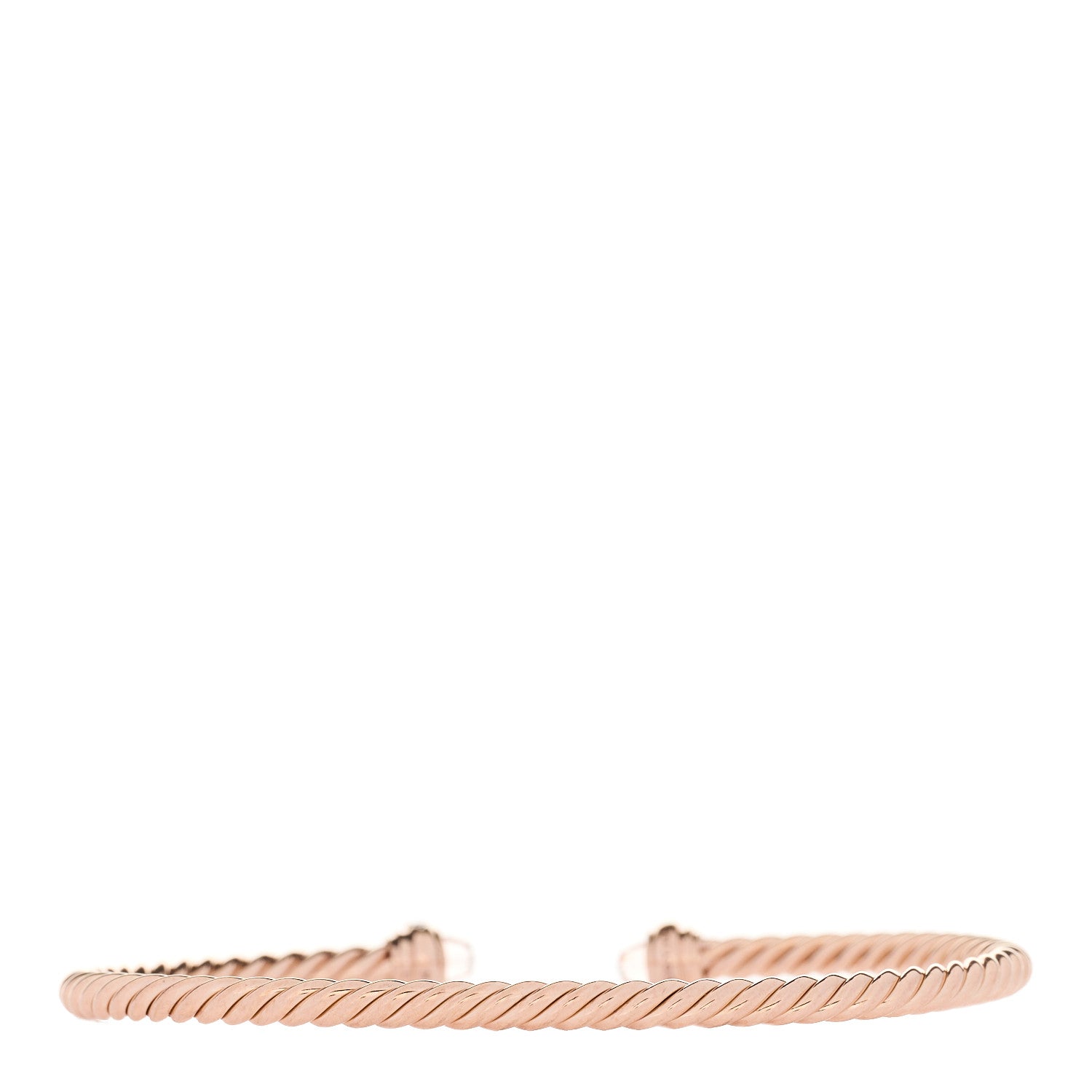 David Yurman 18K Rose Gold Diamond Morganite 3mm Cablespira Bracelet 3 of 5