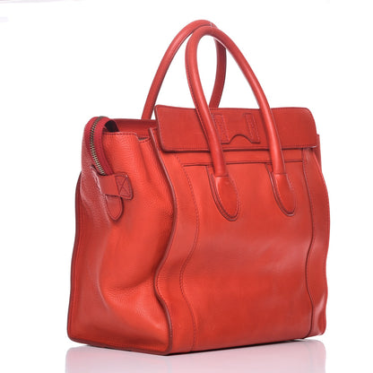 Celine Calfskin Mini Luggage Vermillion 3 of 19