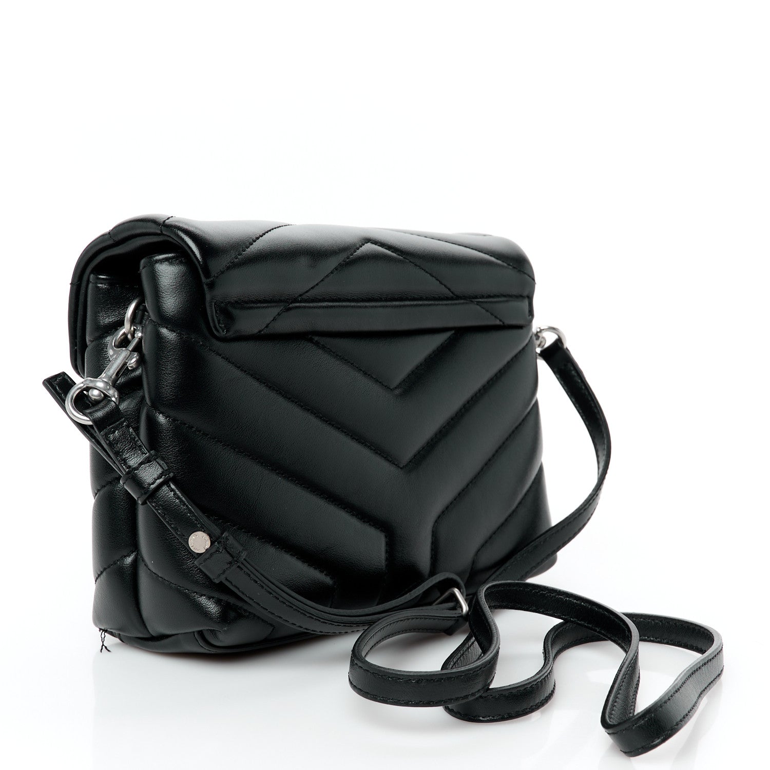 Saint Laurent Calfskin Y Quilted Monogram Toy Loulou Crossbody Bag Black 3 of 12