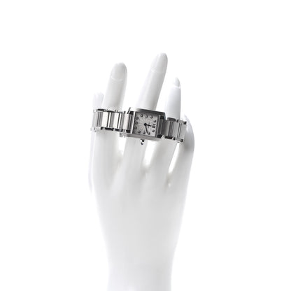 Cartier Stainless Steel Diamond 20mm Tank Francaise Quartz Watch 2 of 8