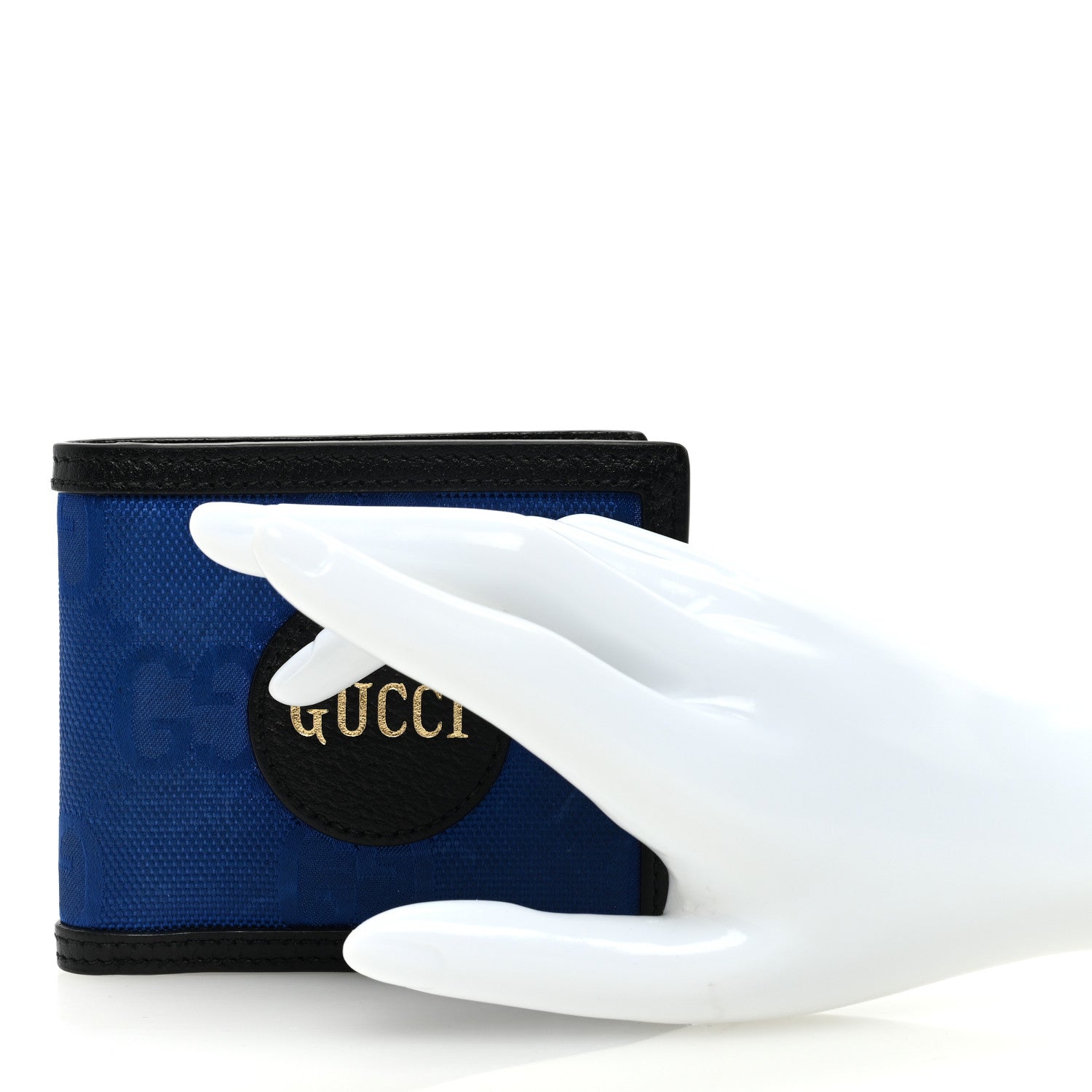 Gucci Econyl Nylon Monogram Off The Grid Billfold Wallet Guilted Blue Black 2 of 7