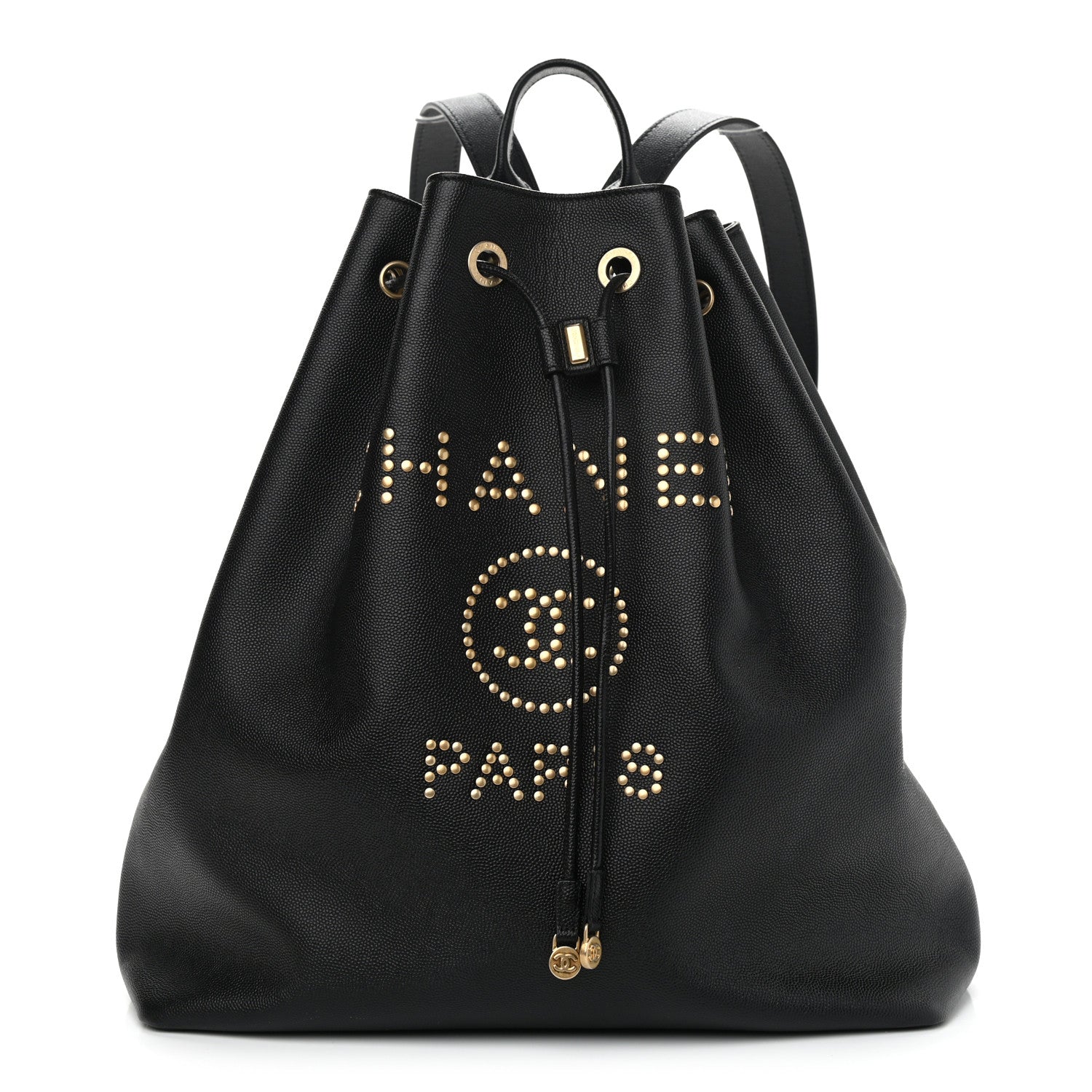 Chanel Caviar Deauville Drawstring Backpack Black 1 of 10