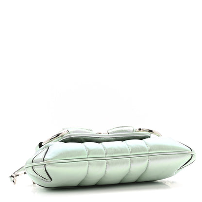 Gucci Iridescent Nappa Vertical Matelasse Small Maxi Horsebit Chain Shoulder Bag Iridescent Salvy Green 4 of 12