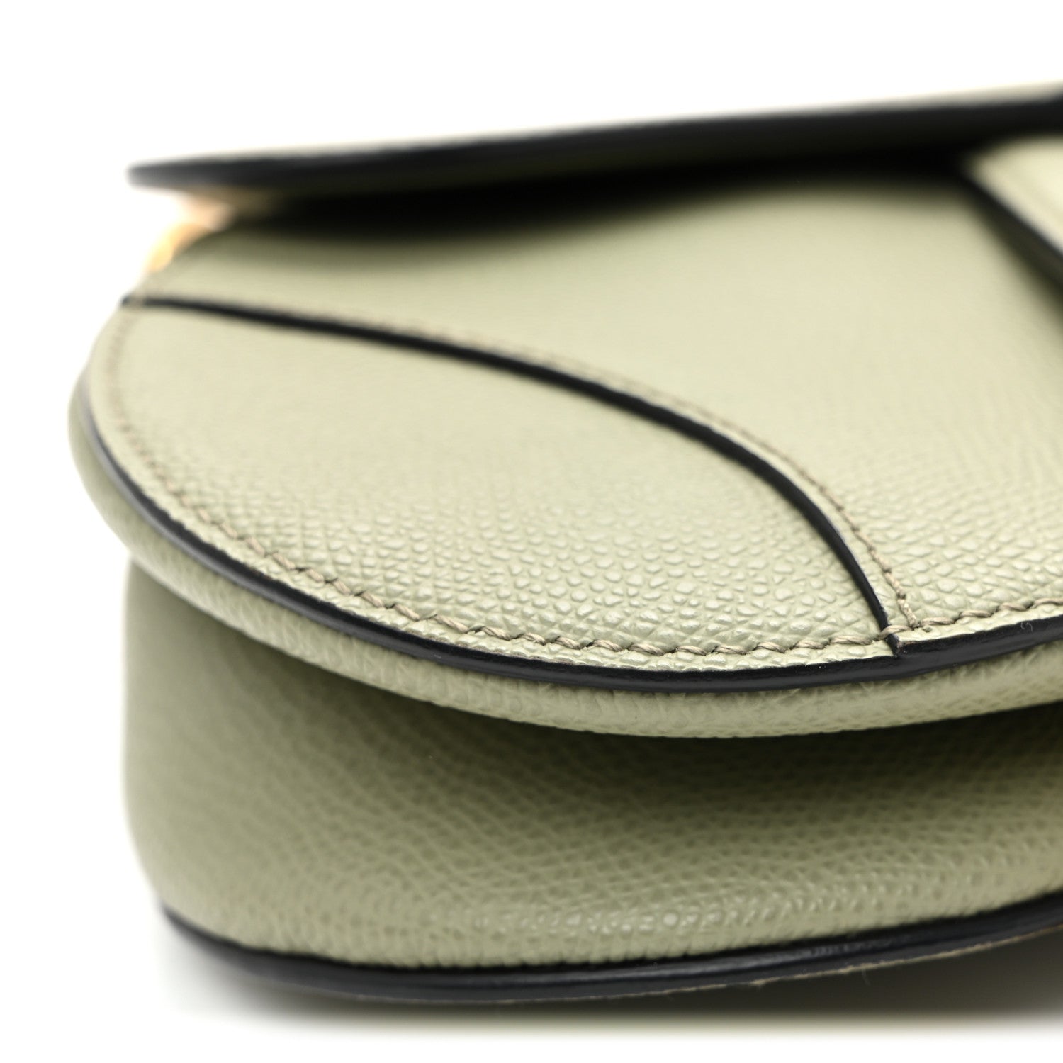Christian Dior Grained Calfskin Mini Saddle Bag Sage Green 9 of 10