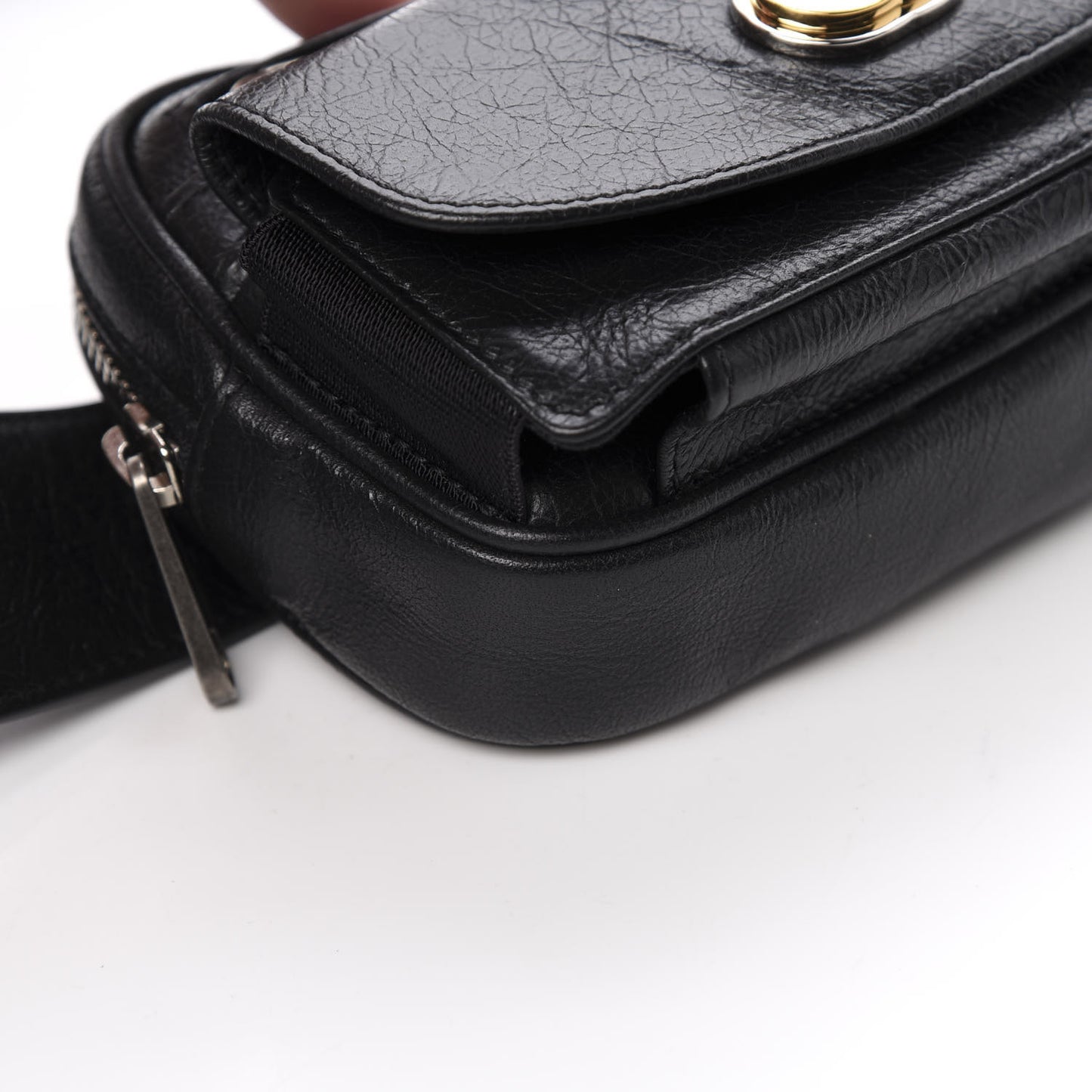 Fluffy Calfskin Mini Morpheus Belt Bag 90 36 Black