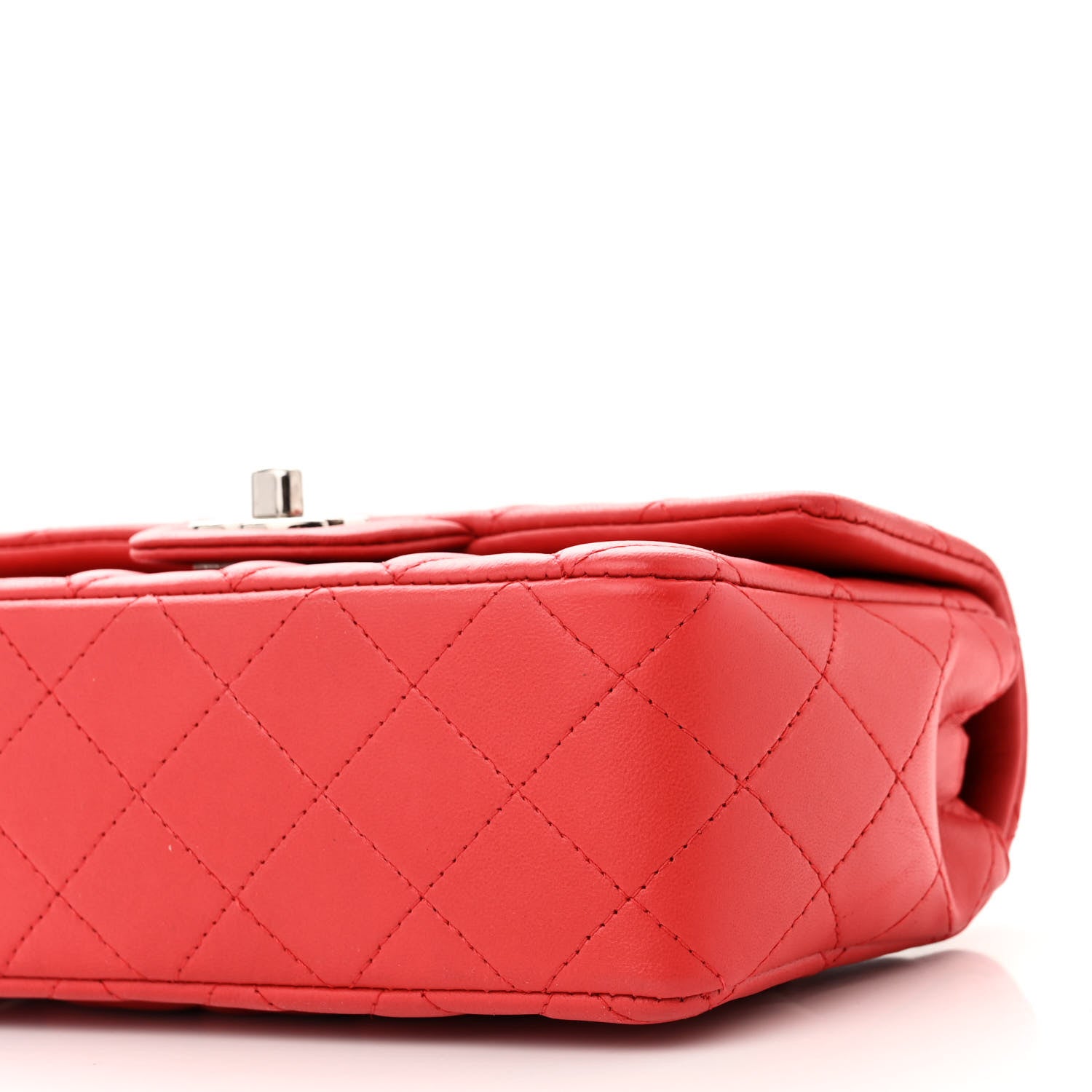 Chanel Lambskin Quilted Mini Rectangular Flap Red 10 of 10