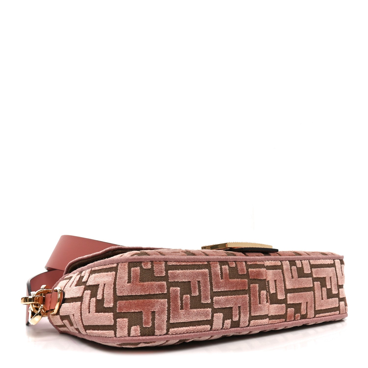 Fendi Velvet Jacquard Crystal FF Baguette Macaron 4 of 10