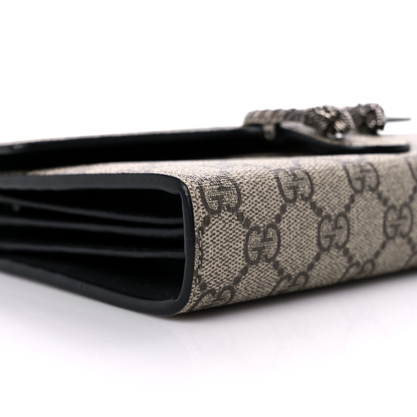 GG Supreme Monogram Mini Dionysus Chain Wallet Beige Black