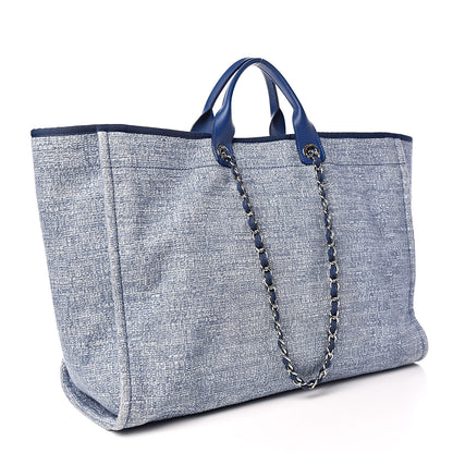 Chanel Canvas Extra Large Deauville Tote Blue 3 of 9