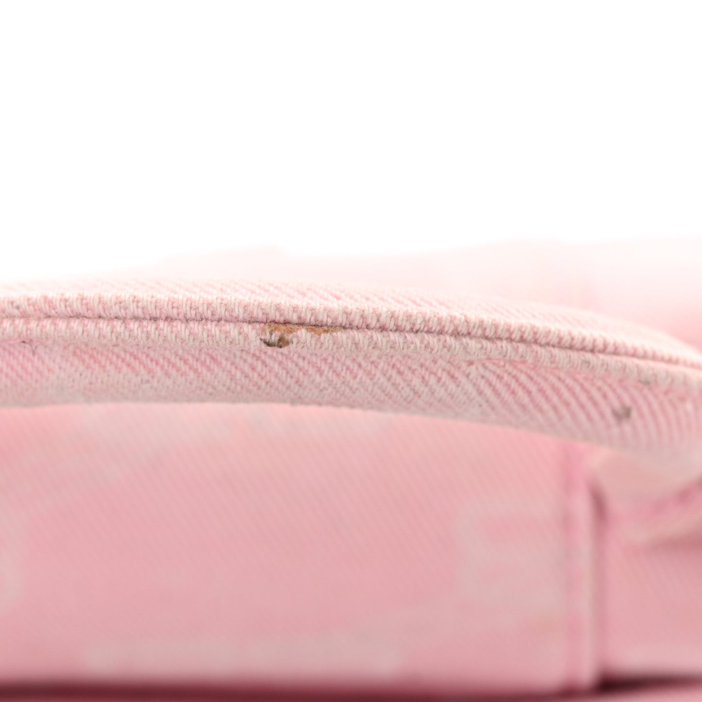 Washed Denim BB Monogram Hourglass Top Handle Bag XS Pink