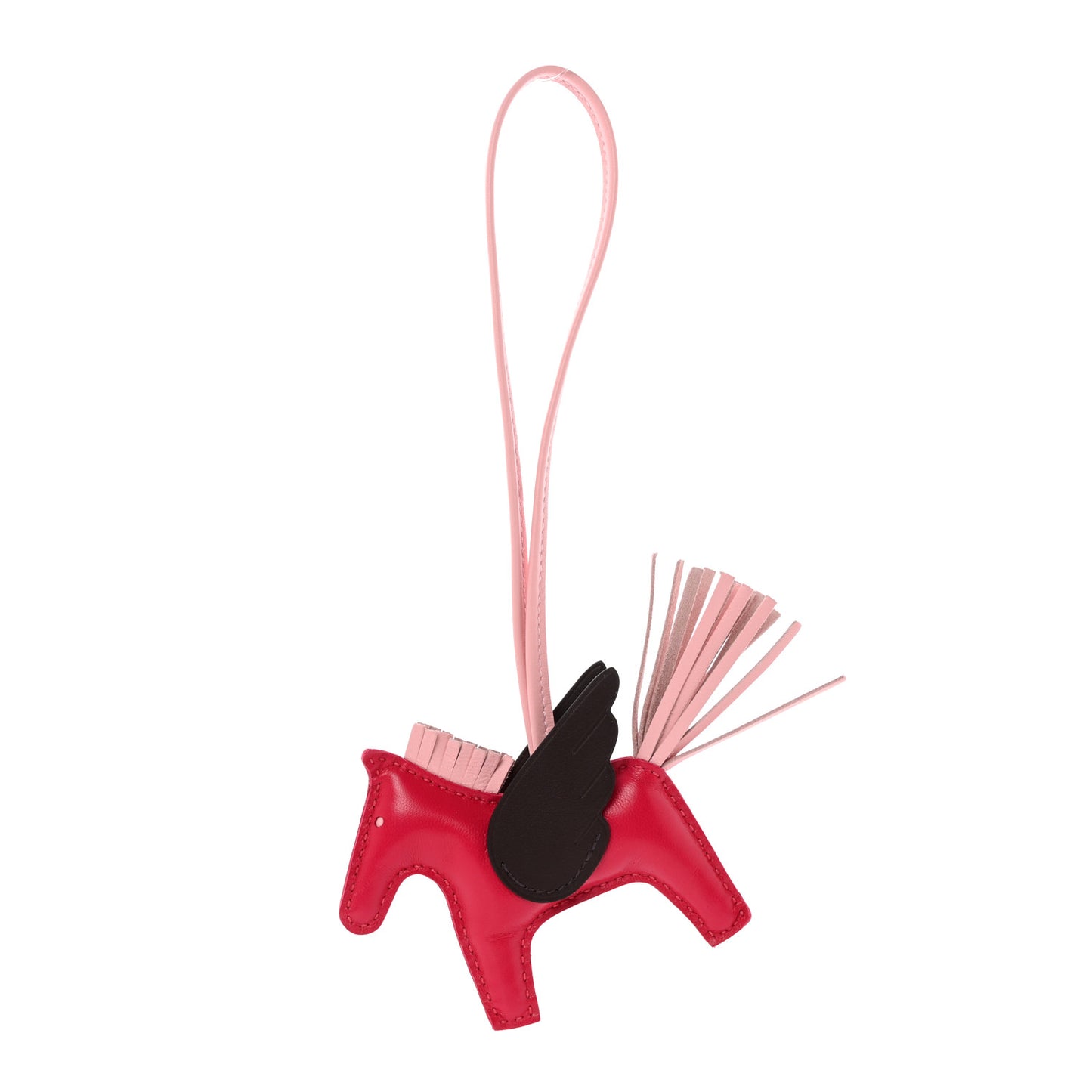 Milo Lambskin Grigri Rodeo Pegase Horse Bag Charm PM Framboise Rose Sakura Rouge Sellier