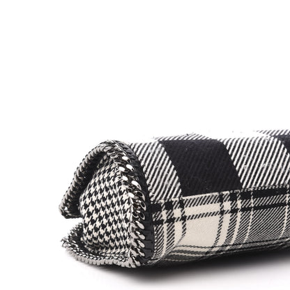 Stella McCartney Wool Plaid Mini Falabella Fold Over Tote Black White 11 of 13