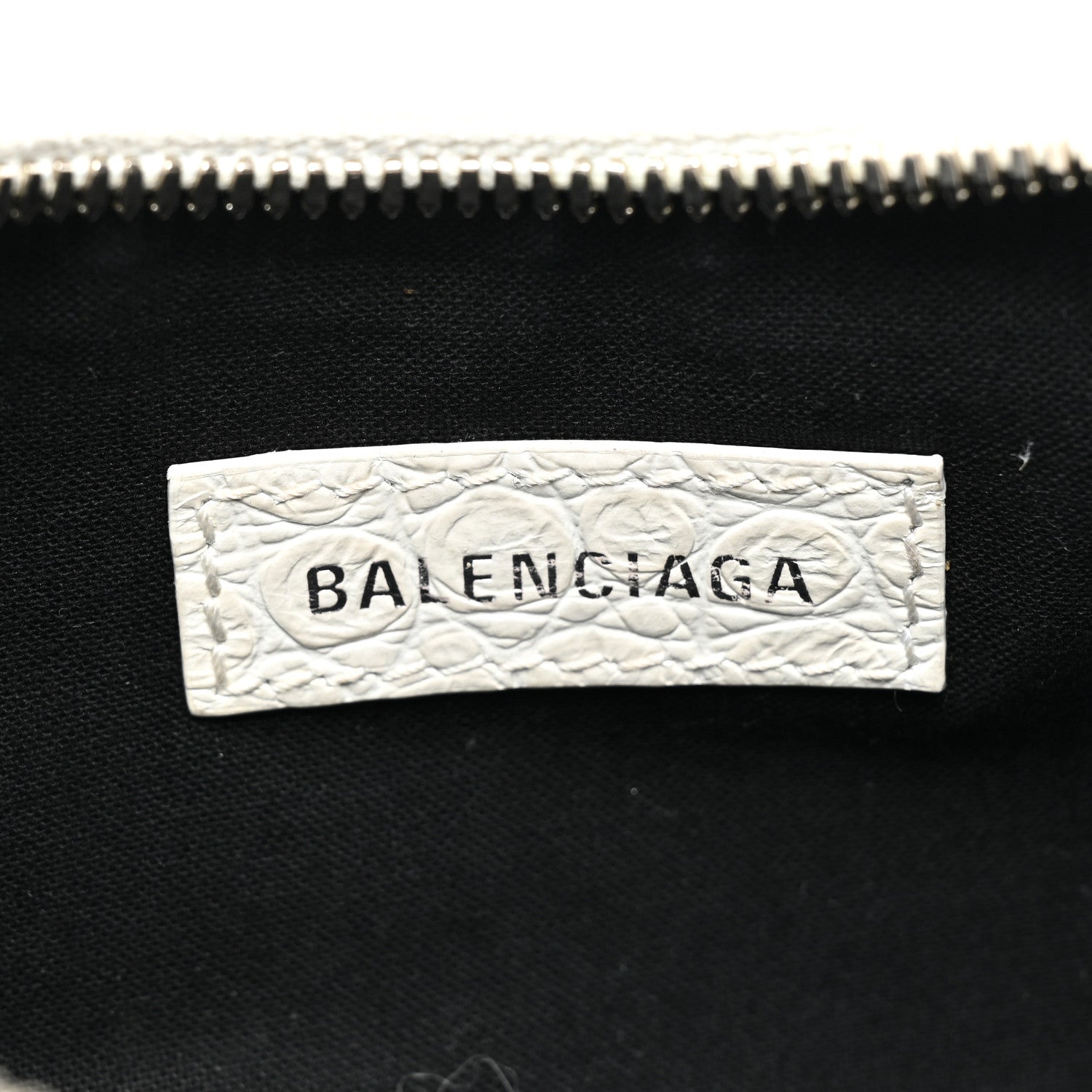 Balenciaga Extra Supple Calfskin Crocodile Embossed Le Cagole Shoulder Bag XS White 6 of 16