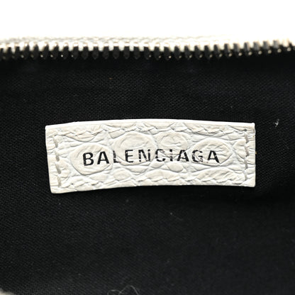 Balenciaga Extra Supple Calfskin Crocodile Embossed Le Cagole Shoulder Bag XS White 6 of 16