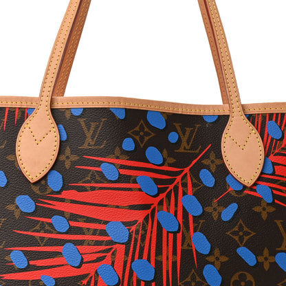 Louis Vuitton Monogram Jungle Dots Neo Neverfull MM Coquelicot Denim 9 of 11
