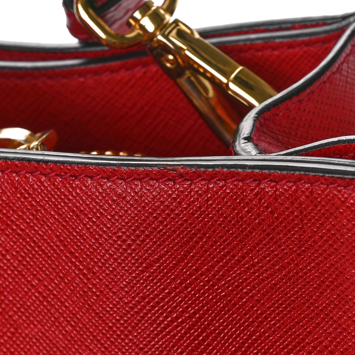 Saffiano Soft Triple Pocket Tote Rosso