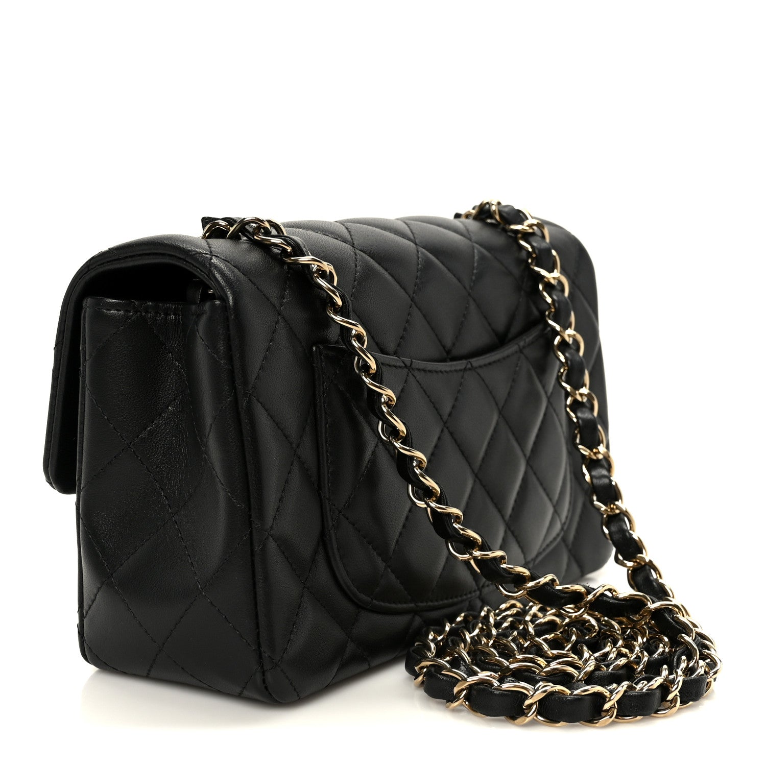 Chanel Lambskin Quilted Mini Rectangular Flap Black 3 of 12