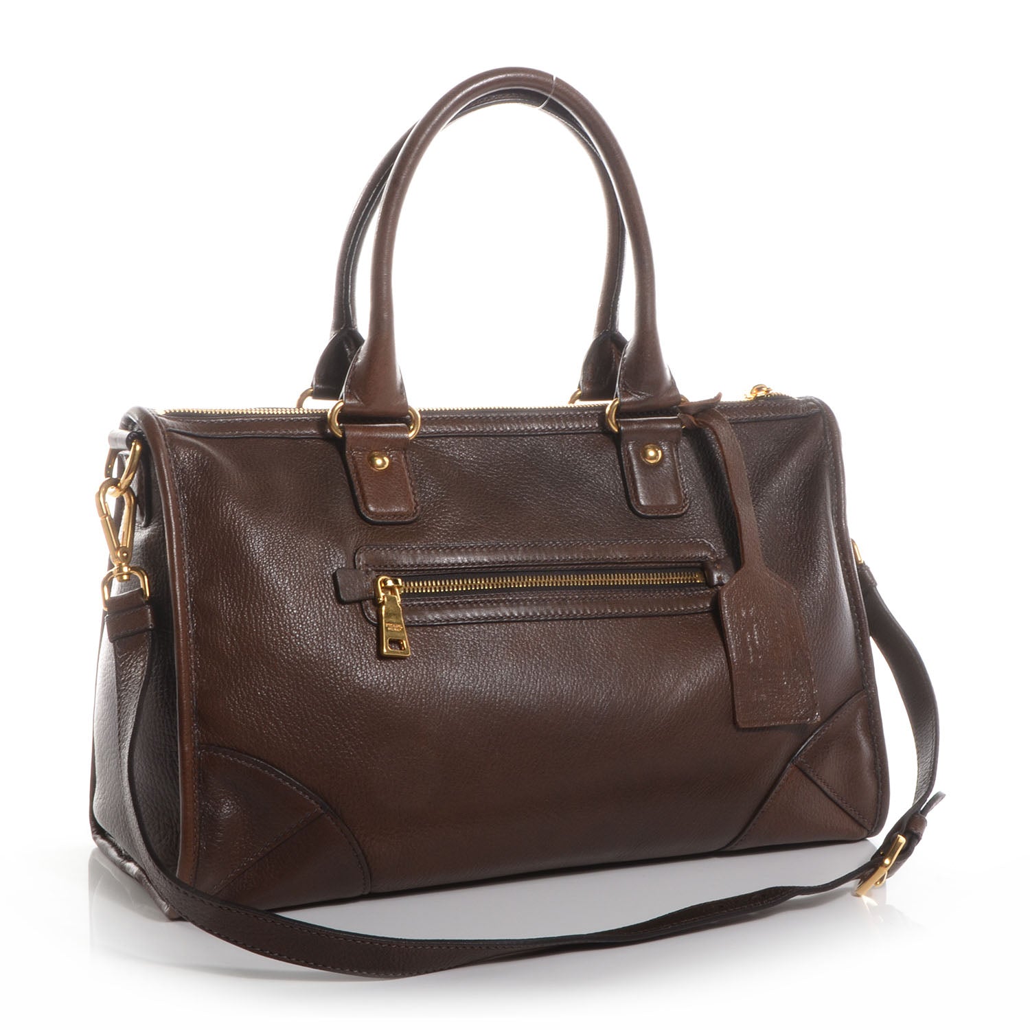 Prada Cervo Deerskin Shopping Satchel Bruciato 2 of 9