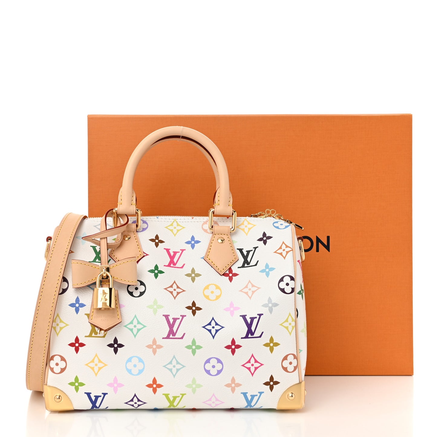 LV X TM Monogram Multicolor Speedy Bandouliere 25 White